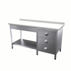 Vital VCT-PTG-166 Çalışma Tezgahı Polietilen Tablalı Taban Raflı Grup Çekmeceli Vital VCT-PTG-166 Çalışma Tezgahı Polietilen Tablalı Taban Raflı Grup Çekmeceli