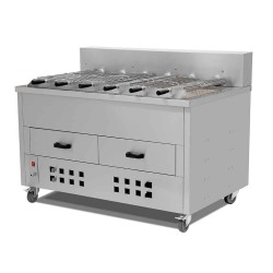 Empero EMP.8YI Kömürlü Yatay Piliç Kızartma Makinesi 8 Şiş Kapasiteli - Doğalgazlı